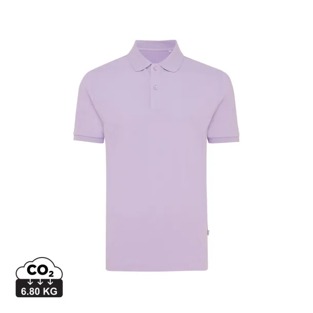  Iqoniq Yosemite recycled cotton pique polo, heather grey - iqoniq purple 