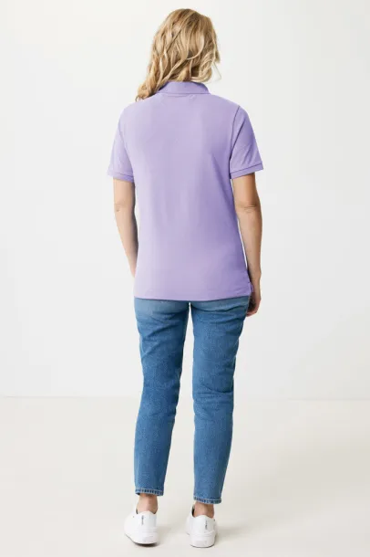  Iqoniq Yosemite recycled cotton pique polo, heather grey - iqoniq purple 