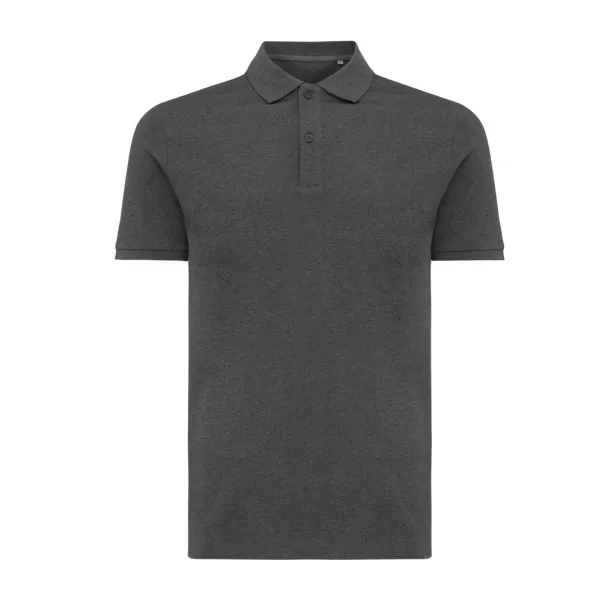  Iqoniq Yosemite recycled cotton pique polo, heather grey - iqoniq anthracite 