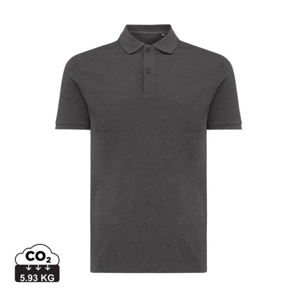  Iqoniq Yosemite recycled cotton pique polo, heather grey - iqoniq anthracite 