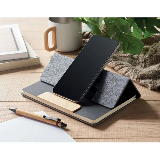 NOTEMIX A5 RPET notebook set stone grey