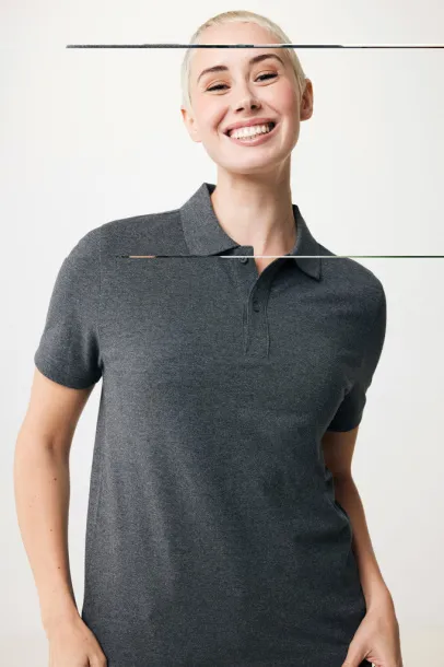  Iqoniq Yosemite recycled cotton pique polo, heather grey - iqoniq anthracite 