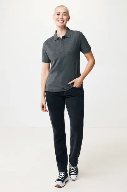  Iqoniq Yosemite recycled cotton pique polo, heather grey - iqoniq anthracite 