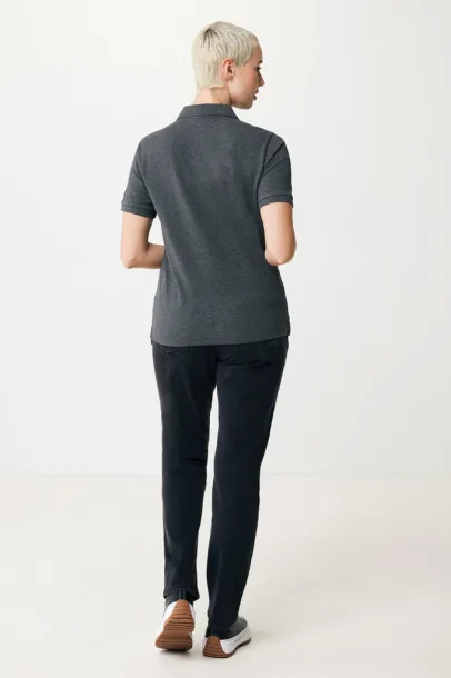  Iqoniq Yosemite recycled cotton pique polo, heather grey - iqoniq anthracite 