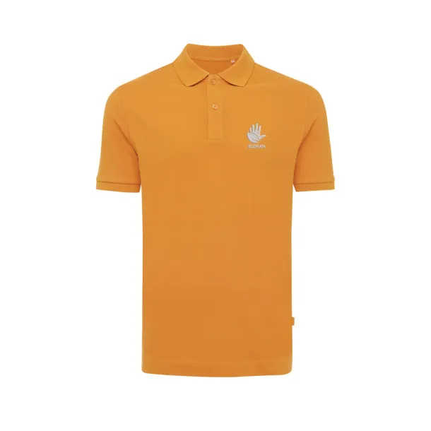  Iqoniq Yosemite recycled cotton pique polo, heather grey - iqoniq Orange 