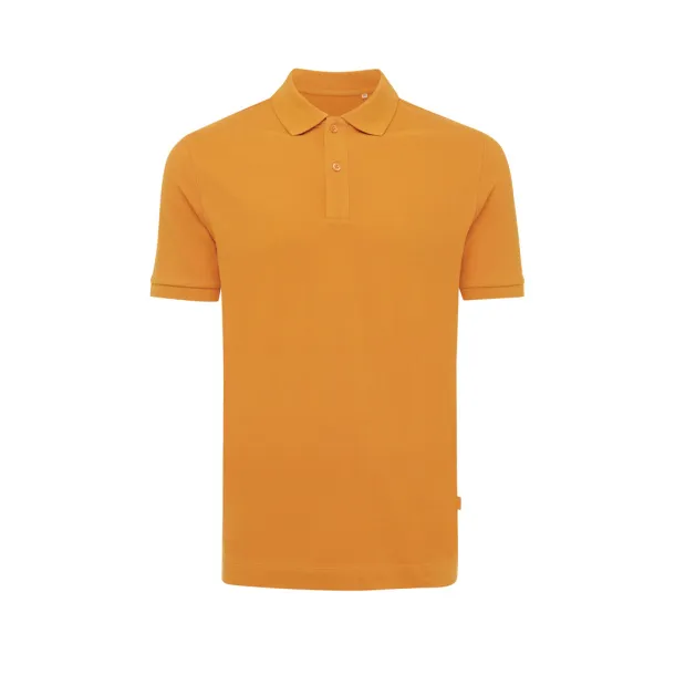  Iqoniq Yosemite recycled cotton pique polo, heather grey - iqoniq Orange 