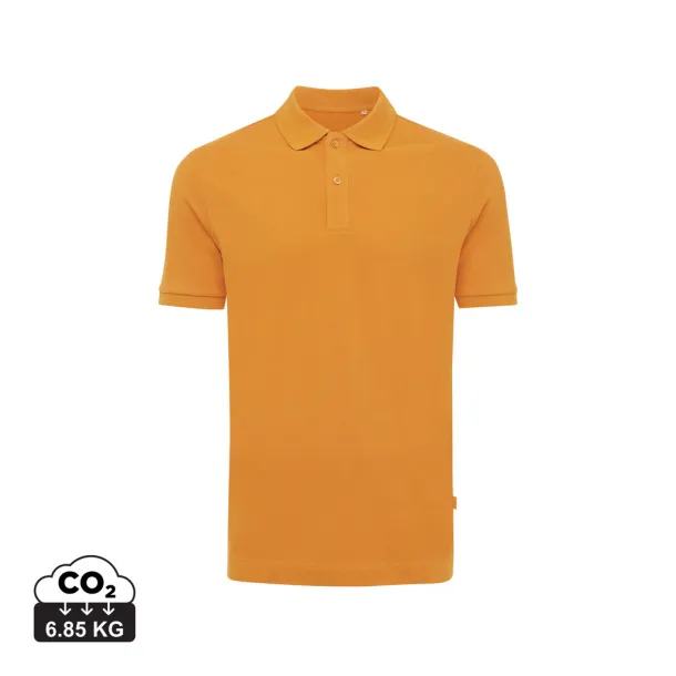  Iqoniq Yosemite recycled cotton pique polo, heather grey - iqoniq Orange 