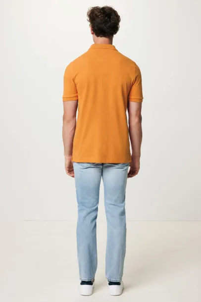  Iqoniq Yosemite recycled cotton pique polo, heather grey - iqoniq Orange 