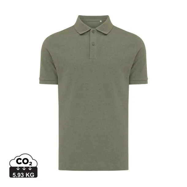  Iqoniq Yosemite recycled cotton pique polo, heather grey - iqoniq 45533C 