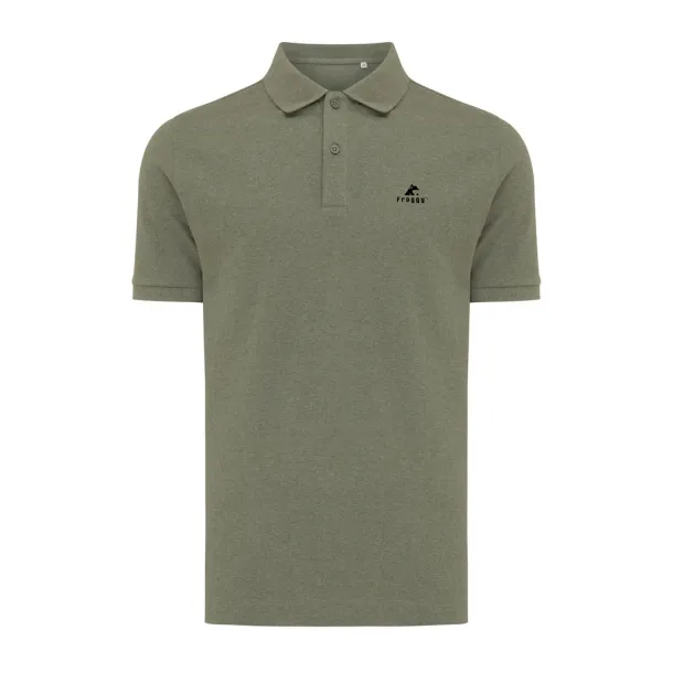  Iqoniq Yosemite recycled cotton pique polo, heather grey - iqoniq 45533C 