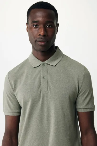  Iqoniq Yosemite recycled cotton pique polo, heather grey - iqoniq 45533C 