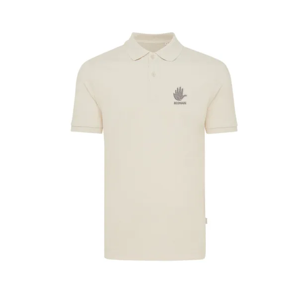  Iqoniq Yosemite recycled cotton pique polo, heather grey - iqoniq white 