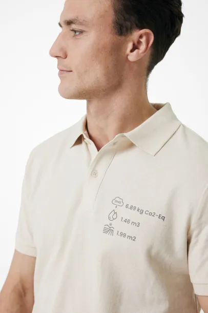  Iqoniq Yosemite recycled cotton pique polo, heather grey - iqoniq white 