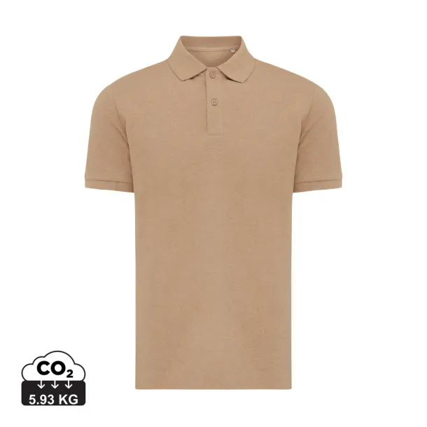  Iqoniq Yosemite unisex polo kratka majica od recikliranog pique pamuka, 220 g/m² - iqoniq heather brown