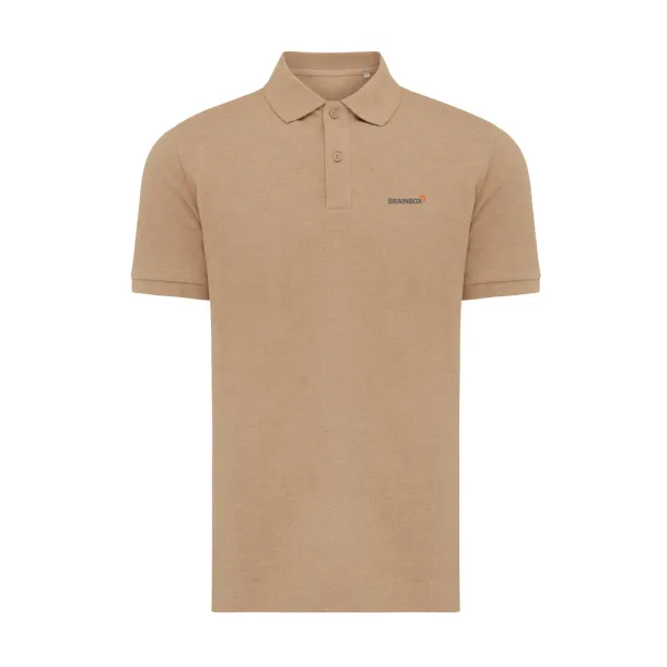  Iqoniq Yosemite recycled cotton pique polo, heather grey - iqoniq brown 