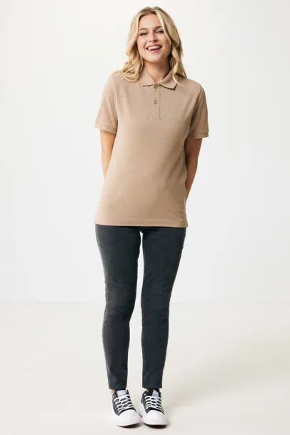  Iqoniq Yosemite recycled cotton pique polo, heather grey - iqoniq brown 