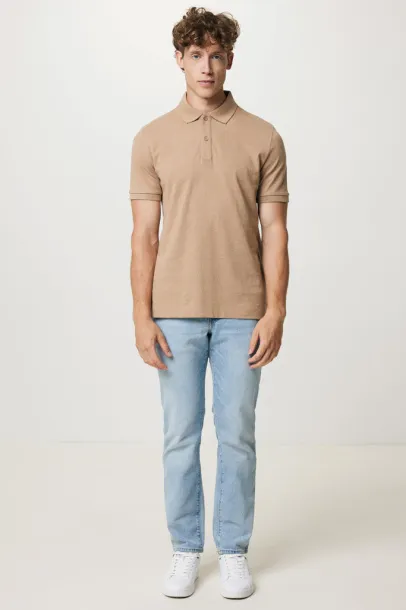  Iqoniq Yosemite recycled cotton pique polo, heather grey - iqoniq brown 