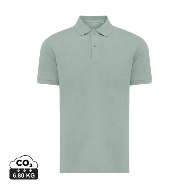  Iqoniq Yosemite recycled cotton pique polo, heather grey - iqoniq 45533C 