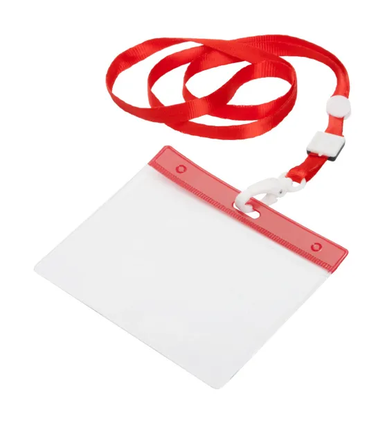 Ballek badge lanyard Red Transparent