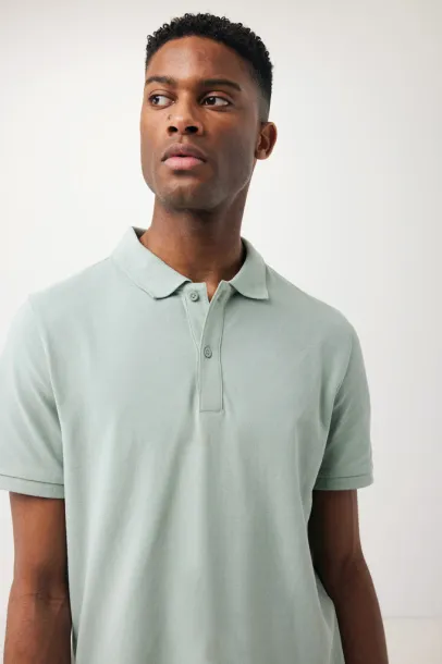  Iqoniq Yosemite recycled cotton pique polo, heather grey - iqoniq 45533C 