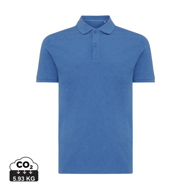  Iqoniq Yosemite unisex polo kratka majica od recikliranog pique pamuka, 220 g/m² - iqoniq heather blue