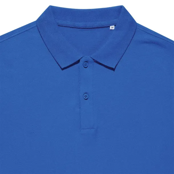  Iqoniq Yosemite recycled cotton pique polo, heather grey - iqoniq blue 