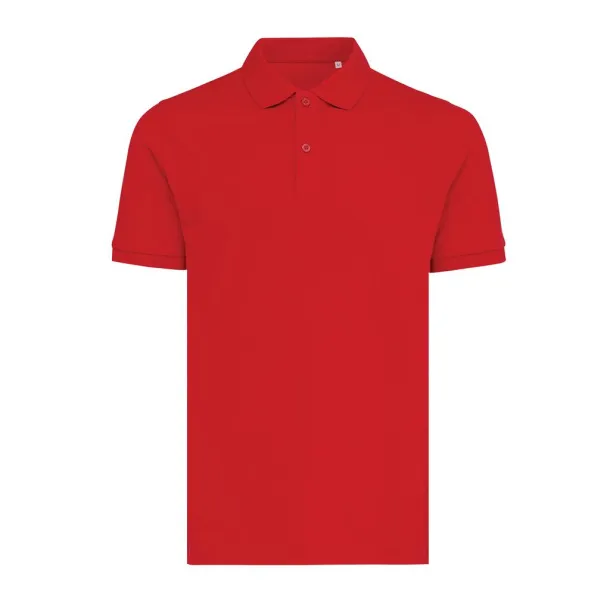  Iqoniq Yosemite recycled cotton pique polo, heather grey - iqoniq Red 