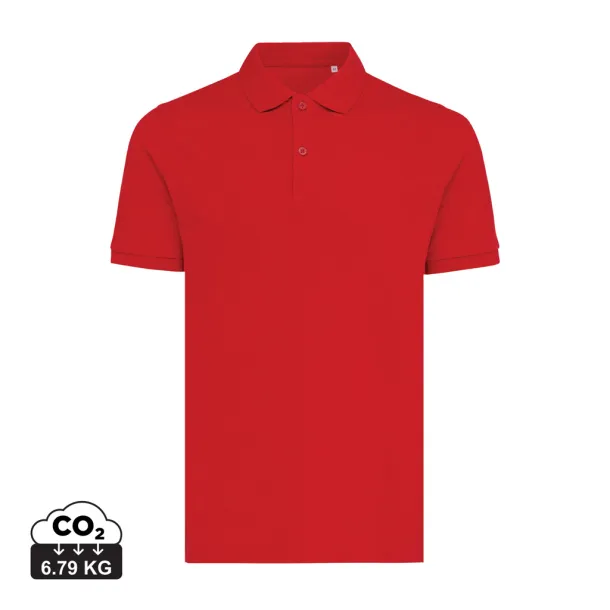  Iqoniq Yosemite recycled cotton pique polo, heather grey - iqoniq Red 