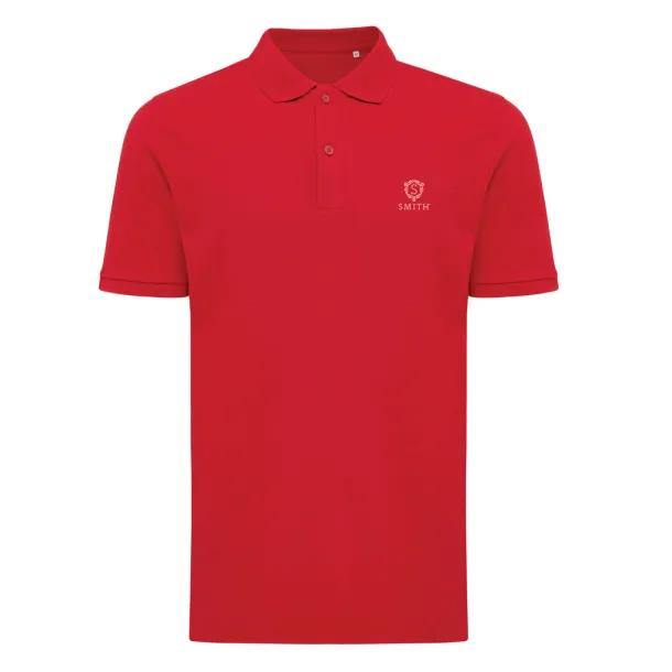  Iqoniq Yosemite recycled cotton pique polo, heather grey - iqoniq Red 