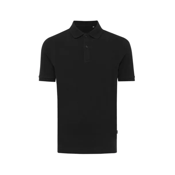 Iqoniq Yosemite unisex polo kratka majica od recikliranog pique pamuka, 220 g/m² - iqoniq Crna
