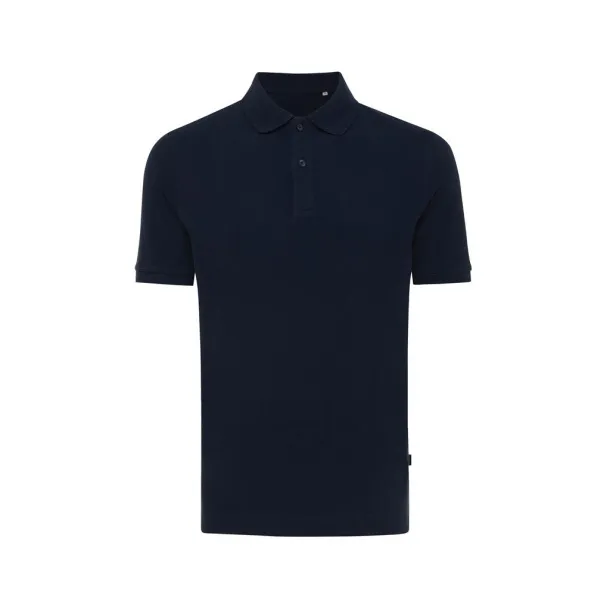  Iqoniq Yosemite recycled cotton pique polo, heather grey - iqoniq blue 