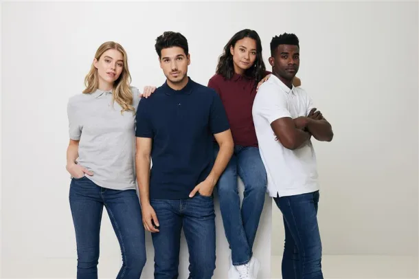  Iqoniq Yosemite unisex polo kratka majica od recikliranog pique pamuka - iqoniq navy