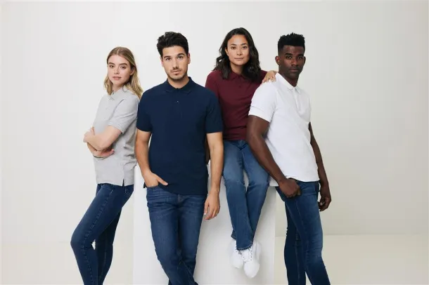  Iqoniq Yosemite unisex polo kratka majica od recikliranog pique pamuka, 220 g/m² - iqoniq navy