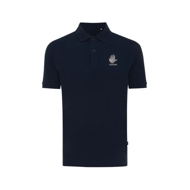  Iqoniq Yosemite unisex polo kratka majica od recikliranog pique pamuka - iqoniq navy