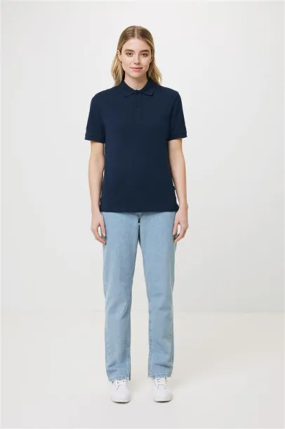  Iqoniq Yosemite recycled cotton pique polo, heather grey - iqoniq blue 