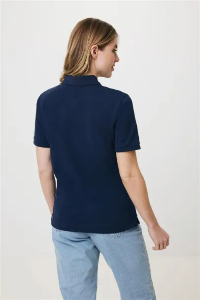  Iqoniq Yosemite recycled cotton pique polo, heather grey - iqoniq blue 