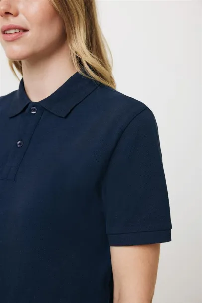  Iqoniq Yosemite recycled cotton pique polo, heather grey - iqoniq blue 