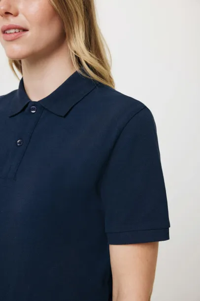  Iqoniq Yosemite recycled cotton pique polo, heather grey - iqoniq blue 