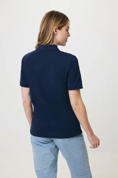  Iqoniq Yosemite recycled cotton pique polo, heather grey - iqoniq blue 