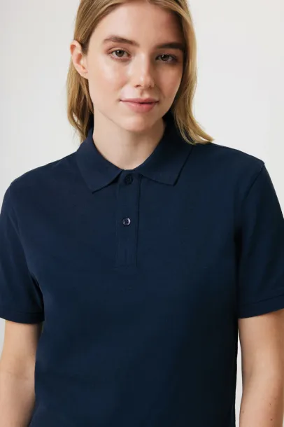  Iqoniq Yosemite recycled cotton pique polo, heather grey - iqoniq blue 