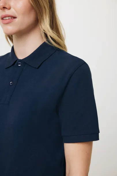  Iqoniq Yosemite recycled cotton pique polo, heather grey - iqoniq blue 