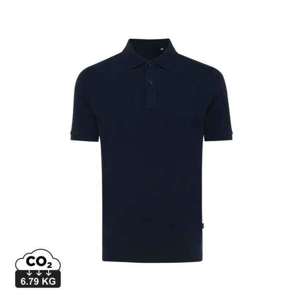  Iqoniq Yosemite unisex polo kratka majica od recikliranog pique pamuka - iqoniq navy