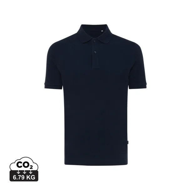  Iqoniq Yosemite unisex polo kratka majica od recikliranog pique pamuka - iqoniq navy