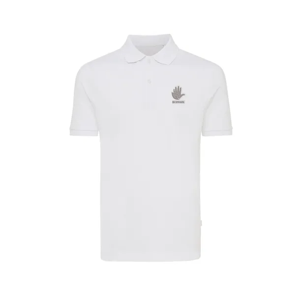  Iqoniq Yosemite recycled cotton pique polo, heather grey - iqoniq recycled white 