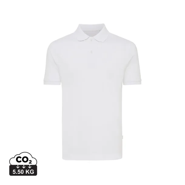  Iqoniq Yosemite recycled cotton pique polo, heather grey - iqoniq recycled white 