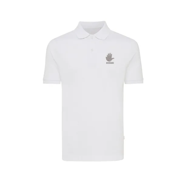  Iqoniq Yosemite recycled cotton pique polo, heather grey - iqoniq recycled white 