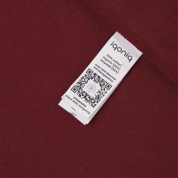  Iqoniq Yosemite unisex polo kratka majica od recikliranog pique pamuka, 220 g/m² - iqoniq burgundy