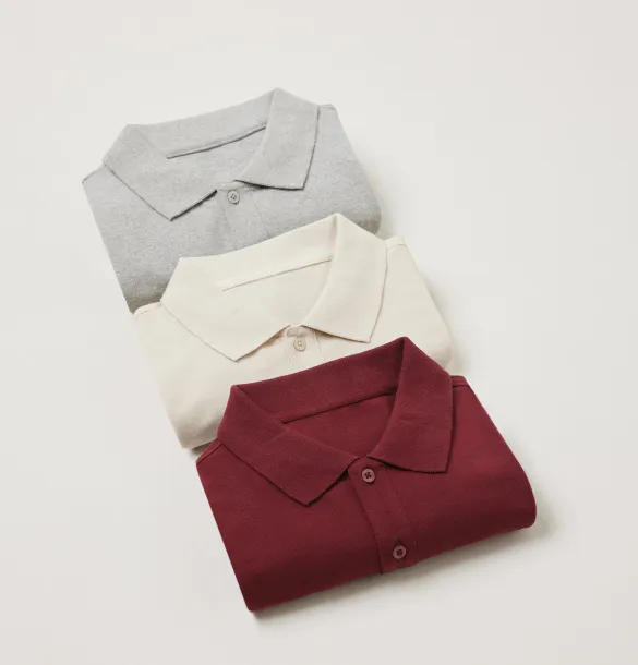  Iqoniq Yosemite recycled cotton pique polo, heather grey - iqoniq Red 