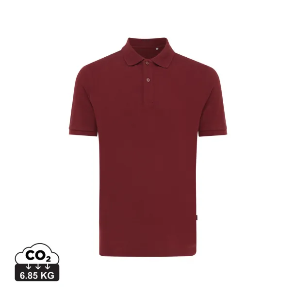  Iqoniq Yosemite recycled cotton pique polo, heather grey - iqoniq Red 