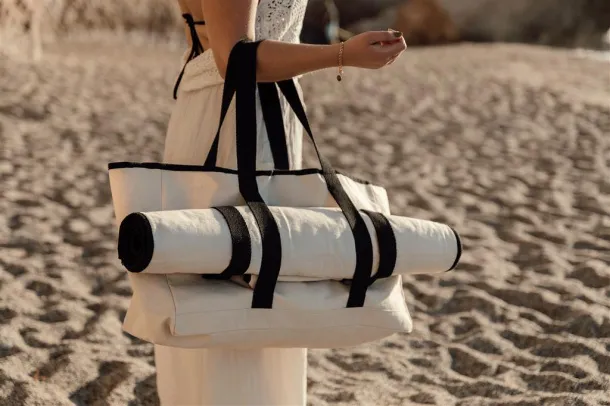  VINGA Volonne AWARE™ recycled canvas beach bag - Vinga white Black